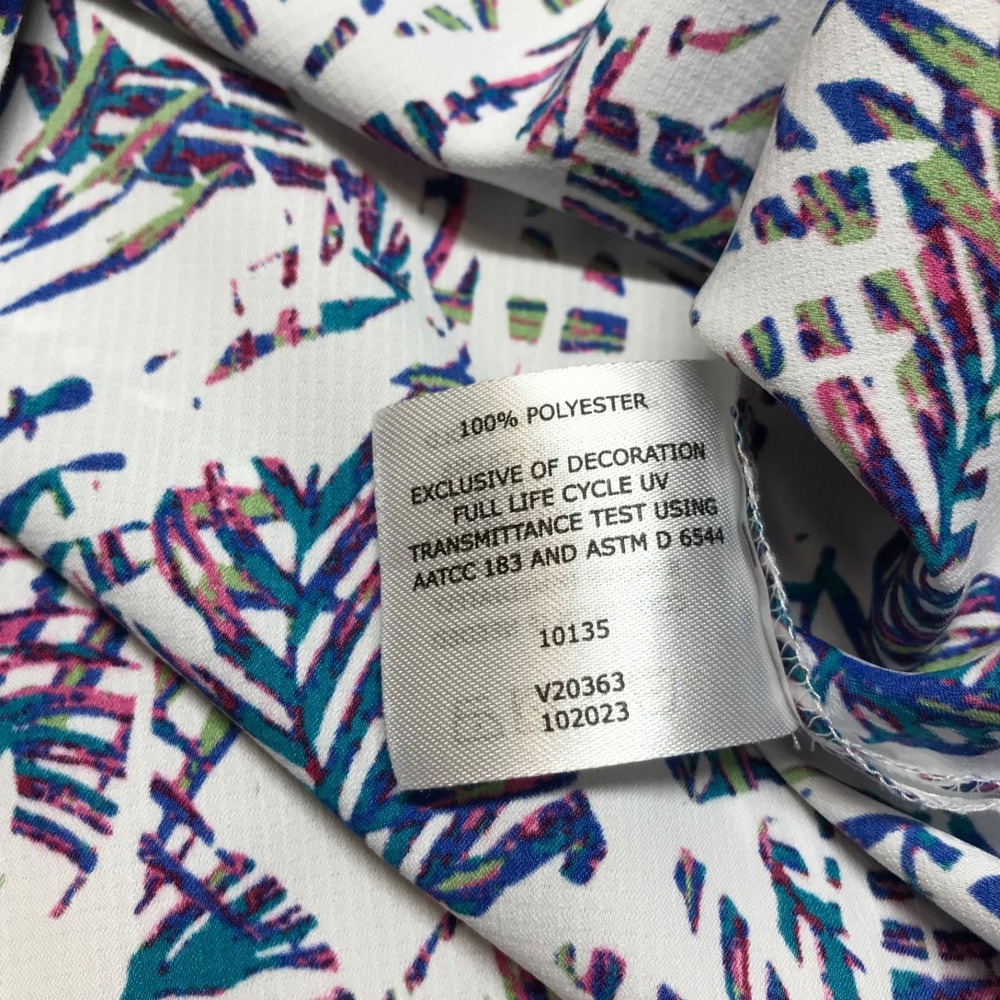 Coolibar Button Up Shirt Mens Size S Palm Leaf Tropical UPF 50 Sun Protection - Picture 4 of 12